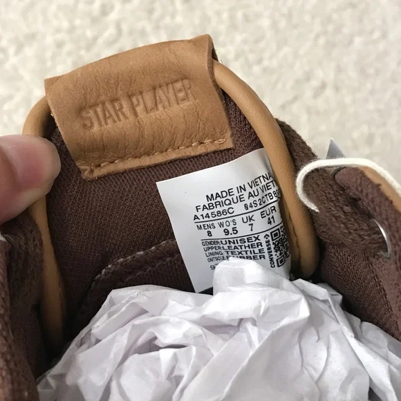 Converse Mens Brown Suede Sneakers Star Player 76 Ox Size 8 - Picture 6 of 12